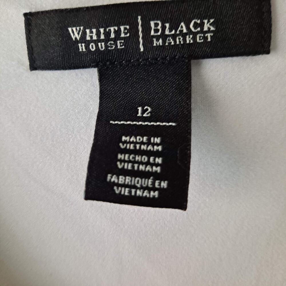 White House Black Market Sleeveless Stripe Surplice Sheath Dress White Black 12 - Picture 11 of 15